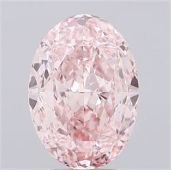 Picture of Lab Grown Diamond 4.67 Carats, Oval with  Cut, Fancy Vivid Pink Color, VS1 Clarity and Certified by IGI