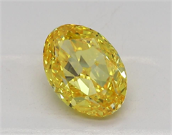 Picture of Lab Grown Diamond 1.26 Carats, Oval with  Cut, Fancy Vivid Yellow Color, IF Clarity and Certified by IGI