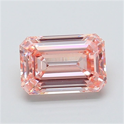 Picture of Lab Grown Diamond 2.55 Carats, Emerald with  Cut, Fancy Intense Pink Color, VVS2 Clarity and Certified by IGI