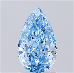 Picture of Lab Grown Diamond 1.51 Carats, Pear with  Cut, Fancy Vivid Blue Color, VS1 Clarity and Certified by IGI