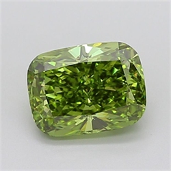 Picture of Lab Grown Diamond 2.61 Carats, CUSHION MODIFIED with  Cut, Fancy Vivid Green Color, VS1 Clarity and Certified by IGI