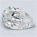 Natural Diamond 4.02 Carats, Pear with  Cut, H Color, SI1 Clarity and Certified by GIA