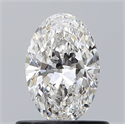 Natural Diamond 0.60 Carats, Oval with  Cut, F Color, SI1 Clarity and Certified by GIA