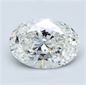 Natural Diamond 2.20 Carats, Oval with  Cut, G Color, VS2 Clarity and Certified by GIA
