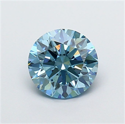Picture of Lab Grown Diamond 1.60 Carats, Round with Ideal Cut, Fancy Vivid Blue Color, VVS2 Clarity and Certified by IGI