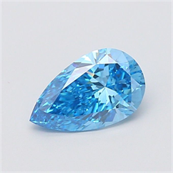 Picture of Lab Grown Diamond 1.59 Carats, Pear with  Cut, Fancy Vivid Blue Color, VVS2 Clarity and Certified by IGI