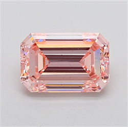 Picture of Lab Grown Diamond 3.00 Carats, Emerald with  Cut, Fancy Intense Pink Color, VS2 Clarity and Certified by IGI