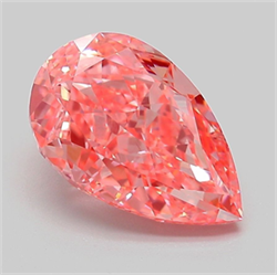 Picture of Lab Grown Diamond 3.02 Carats, Pear with  Cut, Fancy Vivid Pink Color, VS1 Clarity and Certified by IGI