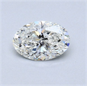 Natural Diamond 0.52 Carats, Oval with  Cut, H Color, VS2 Clarity and Certified by GIA