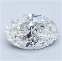 Diamante Natural 2.01 quilates, Ovalado , Color E, claridad SI1 y certificado GIA