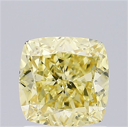 Picture of Lab Grown Diamond 1.37 Carats, CUSHION MODIFIED with  Cut, Fancy Yellow Color, VS1 Clarity and Certified by IGI