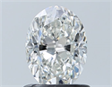 Natural Diamond 0.90 Carats, Oval with  Cut, G Color, SI1 Clarity and Certified by GIA