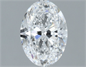 Natural Diamond 1.00 Carats, Oval with  Cut, D Color, SI2 Clarity and Certified by GIA