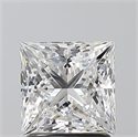 Natural Diamond 1.70 Carats, Princess with  Cut, E Color, VS2 Clarity and Certified by GIA