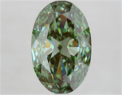 Picture of Lab Grown Diamond 4.53 Carats, Oval with  Cut, Fancy Vivid Green Color, VVS2 Clarity and Certified by IGI