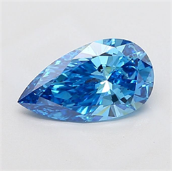 Picture of Lab Grown Diamond 2.00 Carats, Pear with  Cut, Fancy Vivid Blue Color, VS2 Clarity and Certified by IGI