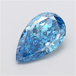 Picture of Lab Grown Diamond 5.05 Carats, Pear with  Cut, Fancy Vivid Blue Color, VS1 Clarity and Certified by IGI