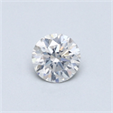 Natural Diamond 0.40 Carats, Round with Excellent Cut, F Color, I1 Clarity and Certified by GIA