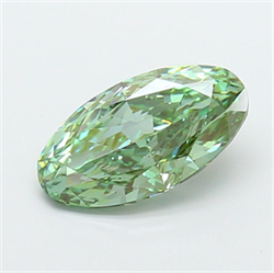 Picture of Lab Grown Diamond 2.10 Carats, Oval with  Cut, Fancy Vivid Green Color, VVS2 Clarity and Certified by IGI