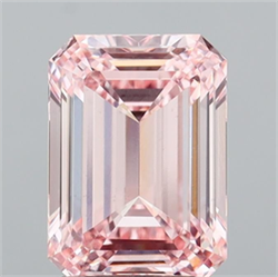 Picture of Lab Grown Diamond 2.05 Carats, Emerald with  Cut, Fancy Intense Pink Color, VS1 Clarity and Certified by IGI