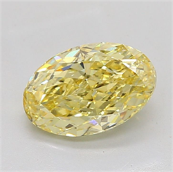 Picture of Lab Grown Diamond 3.02 Carats, Oval with  Cut, Fancy Yellow Color, VS2 Clarity and Certified by IGI
