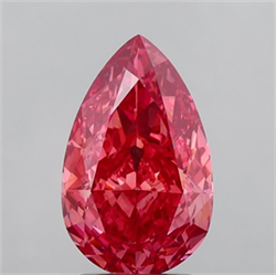 Picture of Lab Grown Diamond 3.91 Carats, Pear with  Cut, Fancy Vivid Pink Color, VS1 Clarity and Certified by IGI