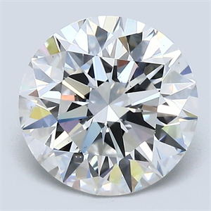 Picture of Natural Diamond 2.40 Carats, Round with Excellent Cut, D Color, VS2 Clarity and Certified by GIA
