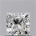 Natural Diamond 0.56 Carats, Princess with  Cut, F Color, SI1 Clarity and Certified by GIA