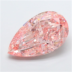 Picture of Lab Grown Diamond 6.01 Carats, Pear with  Cut, Fancy Vivid Pink Color, VS2 Clarity and Certified by IGI