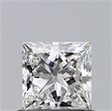 Natural Diamond 0.63 Carats, Princess with  Cut, E Color, VVS2 Clarity and Certified by GIA