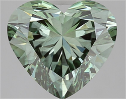 Picture of Lab Grown Diamond 2.50 Carats, Heart with  Cut, Fancy Vivid Green Color, VS2 Clarity and Certified by IGI