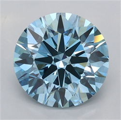 Picture of Lab Grown Diamond 1.97 Carats, Round with Ideal Cut, Fancy Vivid Blue Color, VS1 Clarity and Certified by IGI