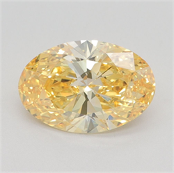Picture of Lab Grown Diamond 2.03 Carats, Oval with  Cut, Fancy Vivid Yellow Color, VVS2 Clarity and Certified by IGI