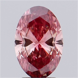 Picture of Lab Grown Diamond 2.21 Carats, Oval with  Cut, Fancy Vivid Pink Color, VS1 Clarity and Certified by IGI