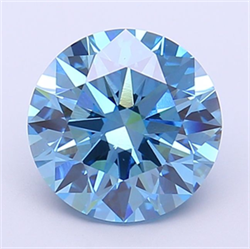 Picture of Lab Grown Diamond 2.53 Carats, Round with Ideal Cut, Fancy Vivid Blue Color, VVS2 Clarity and Certified by IGI