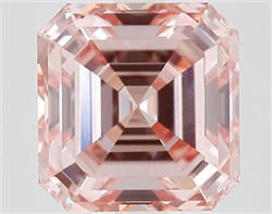 Picture of Lab Grown Diamond 4.05 Carats, Asscher with  Cut, Fancy Intense Pink Color, VS1 Clarity and Certified by IGI