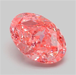 Picture of Lab Grown Diamond 2.08 Carats, Oval with  Cut, Fancy Vivid Pink Color, VVS2 Clarity and Certified by IGI