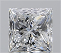 Natural Diamond 1.30 Carats, Princess with  Cut, E Color, VS2 Clarity and Certified by GIA