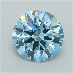Picture of Lab Grown Diamond 1.51 Carats, Round with Ideal Cut, Fancy Vivid Blue Color, VVS2 Clarity and Certified by IGI