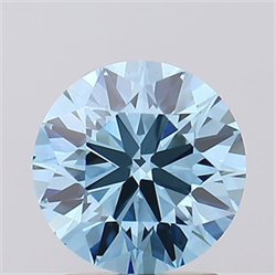 Picture of Lab Grown Diamond 1.83 Carats, Round with Ideal Cut, Fancy Vivid Blue Color, VS1 Clarity and Certified by IGI