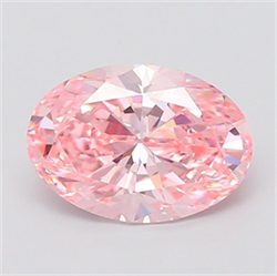 Picture of Lab Grown Diamond 3.50 Carats, Oval with  Cut, Fancy Vivid Pink Color, VS1 Clarity and Certified by IGI