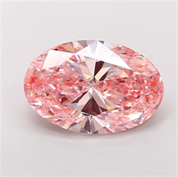 Picture of Lab Grown Diamond 4.50 Carats, Oval with  Cut, Fancy Vivid Pink Color, VS1 Clarity and Certified by IGI