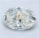Natural Diamond 1.50 Carats, Oval with  Cut, J Color, SI2 Clarity and Certified by GIA