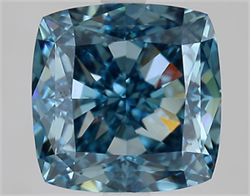 Picture of Lab Grown Diamond 3.75 Carats, CUSHION MODIFIED with  Cut, Fancy Vivid Blue Color, VVS2 Clarity and Certified by IGI