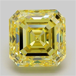 Picture of Lab Grown Diamond 4.01 Carats, Asscher with  Cut, Fancy Intense Yellow Color, VS1 Clarity and Certified by IGI