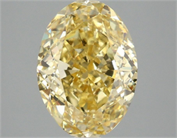 Picture of Lab Grown Diamond 3.10 Carats, Oval with  Cut, Fancy Intense Yellow Color, VVS2 Clarity and Certified by IGI