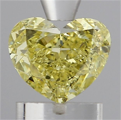 Picture of Lab Grown Diamond 1.25 Carats, Heart with  Cut, Fancy Yellow Color, VS1 Clarity and Certified by IGI