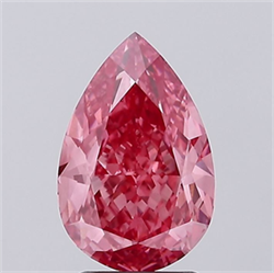 Picture of Lab Grown Diamond 3.06 Carats, Pear with  Cut, Fancy Vivid Pink Color, VVS2 Clarity and Certified by IGI
