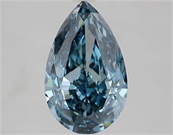 Picture of Lab Grown Diamond 2.55 Carats, Pear with  Cut, Fancy Vivid Blue Color, VS1 Clarity and Certified by IGI