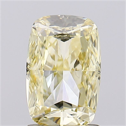 Picture of Lab Grown Diamond 1.58 Carats, CUSHION MODIFIED with  Cut, Fancy Light Yellow Color, VS1 Clarity and Certified by IGI